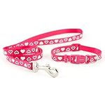 Ancol Small Bite Heart Collar Lead Set Raspberry adjusts 20-30cm