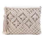 Generic Looks Hand Work Women's Handmade Macrame Crossbody Sling Bags For Girls ,Off White