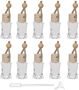 Car Aromatherapy Essential Oil Diffuser Bottle,10 Pack Car Air Freshener Bottle Empty Hanging Perfume Bottle Fragrance Decor Accessories Auto Window Ornament (Hexagon)