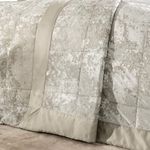 Catherine Lansfield Crushed Velvet Quilted 220x220cm Bedspread Natural