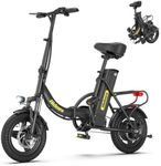 Hidoes C5 Folding Electric Bike for Adults/Teens,14" Portable E bike with Removable Battery 60KM Range Up to 25KM/H,Front Shock Absorber,Foldable Ebike with Rear Frame