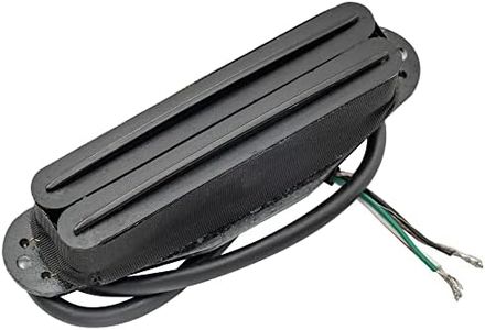 Musiclily Hot Rails Humbucker Strat Pickup Single Coil Size for Fender Stratocaster Squier Electric Guitar, Black Body with Black Rails