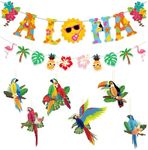 8Pcs Tropical Birds Honeycomb Decor