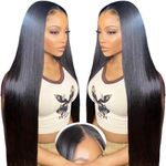 Eool Straight Human Hair wig For Black Women,9X6 Lace Glueless Wig Human Hair Pre Plucked Pre Cut,200% Density Wear And Go Glueless Lace Front wig human hair Natural Color Can Be Dyed&Bleached 22 Inch