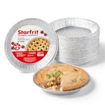 Starfrit (50-Pack 9” Deep Pie Plates (23 cm) - Recyclable - Disposable - Oven & Freezer Safe - Perfect for Baking Pies, Chicken Pot Pies & Quiches