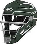 Rawlings | VELO 2.0 Catcher's Helmet | Baseball | Junior (6 1/2" - 7") | Dark Green/White