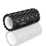 Strauss Deep Tissue Massage Foam Roller|High-Density Muscle Roller for Myofascial Release, Physical Therapy, Yoga, Pilates|Exercise Equipment for Deep Tissue Massage and Muscle Relief|45cm,(Black)