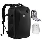 K&F CONCEPT Camera Backpack,Hardshell Photography DSLR Camera Bag with 15-15.6 Inch Laptop Compartment Waterproof Hard Shell Camera Case Compatible with Canon/Nikon/Sony/DJI Mavic Drone