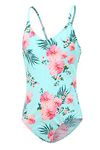 Moon Tree Big Girls Swimming Costume One Piece Swimsuit Hawaiian Swimwear Floral Age 11-12 Years