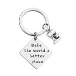 MAOFAED Gift for Baker Bake the World a Better Place Culinary Student Gifts Bake Lover Keychain Gift (CA - Baker Keychain)