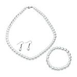 Luckious Brand Round Imitation Pearl Choker Necklace - White Pearl Necklace for Women, 3pcs