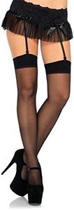 Leg Avenue Womens Plus Size Sheer Stockings Hosiery, Black, Insufficient US