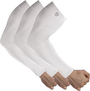 SHINYMOD Arm Sleeves for Men Women Cover Up Cooling Sports Compression Sleeves (3 Pair,Black)