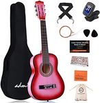 ADM Beginner Acoustic Classical Guitar 30 Inch Nylon Strings Wooden Guitar Bundle Kit for Kid Boy Girl Student Youth Guitarra Online Lessons with Gig Bag, Strap, Tuner, Extra Strings, Picks,Pink 1