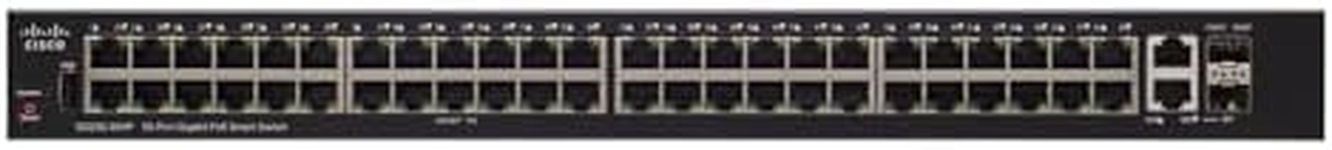 Cisco SG250-50 Managed L2/L3 Gigabit Ethernet (10/100/1000) 1U Black 48x 10/100/1000 Ports, 2 Gigabit Copper/SFP Combo Ports, 2.94kg