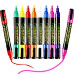 RIDINO Liquid Chalk Markers - Chalkboard Marker Erasable on Blackboard, Glass, Window, Mirror and Art Chalk Pen - Wet Erase & Dry Erase Marker Pens(Non-Toxic)