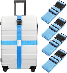 Luxebell Luggage Straps Suitcases Belt TSA Approved Travel Essentials Accessories Gift for Carry on Bag 6.56 ft 4 Pack