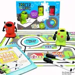 MUKIKIM TracerBot Set (2 Robot Set) – Mini Inductive Robot That Follows The Black Line You Draw. Fun, Educational, and Interactive STEM Toy! Includes Trail Map, Dry Erase Board, and Playbook