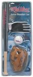 Midwest Junior Basebal Set - Black/Brown/White, 24 inch Bat / 9.5 inch Glove / 9 inch Ball, one size