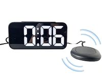 fjshellhome Extra Loud LED Alarm Clock with Vibration for Bedroom,Extreme Bed Shaker Alarm Clock for Deep Sleeper Hard of Hearing Deaf, Clear LED Display, Dimmer and Volume Knob, USB Port,Easy to Set