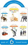 My Super Pack Of Board Books: Opposites, Wild Animals, Farm Animals and Pets, Birds, Transport, People at Work Pack of Early Learning Board Books With Attractive Shape