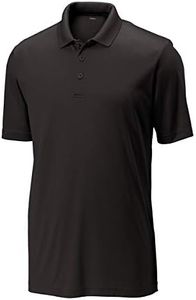 Opna Golf Shirts for Mens Regular, Big and Tall Size Golf Polos Dry Fit Shirts Short Sleeve (Black) - 3XL