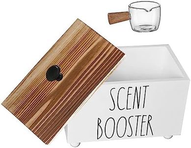 CHONIC Laundry Scent Booster Container, Farmhouse Scent Beads Storage Organization, Rustic Wood Dispenser for Clothing Fragrance Beads, Laundry Room Powder Box, Laundry Detergent Organizer Bin