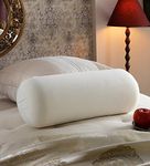 JDX Microfibre Round Bolster Bed/Sofa/Diwan Pillow | Light, Soft & Fluffy for Neck & Back Support | Washable Breathable, Durable | White, Pack of 1 [15" x 34"]