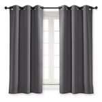 NICETOWN Grey Grommet Blackout Curtains - Heavy-Duty Thermal Insulated Window Treatments/Drapes for Bedroom (1 Panel, 42 by 63 Inch, Grey)