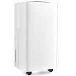 DORTALA 1500 Sq. Ft Dehumidifier, Basement Bathroom Bedroom Dehumidifier with Drain Hose, 3 Modes, 2 Speeds, 12H Timer,24 Pints/Day, Portable Small Dehumidifier on Wheels, White