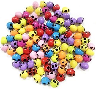 HAIKING Halloween Spacer Beads, 100 Pcs Colorful Skull Beaded for DIY Craft Projects, Halloween Party Favors, Necklace Bracelet Jewelry Making (8 * 10mm, Mix Color)