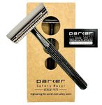 Parker Safety Razor, Model 78R 3-Piece Closed Comb Safety Razor with 5 Parker Platinum Blades Included, (Graphite/Gun Metal)