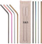 H&S 8PCS Metal Straws - Stainless S