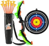 ASMAD Kids Bow and Arrow Set, LED Light Up Archery Toy Set, 10 Suction Cup Arrows, Target & Quiver, Indoor and Outdoor Kids Toys for Children Boys Girls, Christmas Birthday Gifts for Kids(1 Pack)