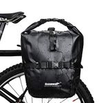 Bike Pannier Bag 20L Waterproof Bike Bags Bicycle Rear Seat Trunk Bag for Riding Cycling Storage Pouch Shoulder Bag (Black)