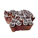 Decorative Elephant Animal Motif Wood Block Print Stamp - DIY Henna Fabric Textile Paper Clay Pottery Block Printing Stamp