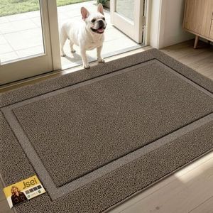 JSEI Dirt Trapper Door Mat 36" x 60", Doormat Non-Slip, Light Brown