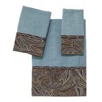 Avanti Linens - 3pc Towel Set, Soft & Absorbent Cotton Towels (Bradford Collection, Mineral)