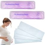 Reusable Perineal Ice Packs for Postpartum & Hemorrhoid Pain Relief, Hot & Cold Pack for Women After Pregnancy, 2 Ice Pack and 3 Non-Woven Cover. Purple