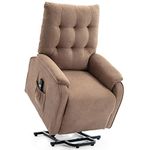 More4Homes CHARLBURY FABRIC RISE RECLINER ARMCHAIR ELECTRIC LIFT RISER CHAIR (Brown)