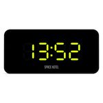 SPACE HOTEL® Hypertron Digital Alarm Clock with LED Display, 12/24Hr, Room Temperature, USB Charging Port, 3 levels Brightness Dimmer, USB Powered & Battery Backup (Black/Green)