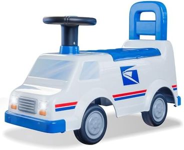 WADDLE USPS Mail Truck Toddler Ride on Toys - Foot to Floor, Lights, Sounds, Interactive Toys, Includes Postal Box, 2 Envelopes, Toddler Toys, Easy Assembly, Durable Quality, Up to 44 lbs