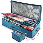 Wrapping Paper Storage Organizer Container - Christmas Wrapping Paper Rolls Storage, Under-Bed Storage Box for Holiday Storage & Accessories - Gift Wrap Storage Organizer Box By Hearth & Harbor Steel