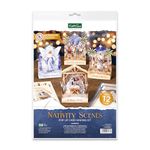 Katy Sue Nativity Scenes Pop Up Christmas Card Making Kit for Adults. Makes 12 Cards & Contains Nativity Die Cut Decoupage Paper Sheets, Supports, Envelopes & Foam Pads for Christmas Card Making