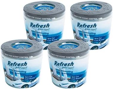 Refresh Your Car! 84101 5-Ounce Scented Gel Can, New Car and Cool Breeze, 4-Pack