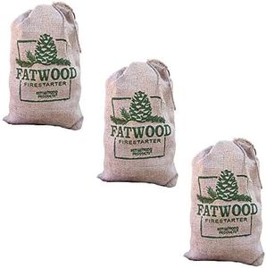 Betterwood Fatwood 10lb Firestarter Burlap Bag (2 Pack) for Campfire, BBQ, or Pellet Stove; Non-Toxic and Water Resistant; Safe and Easy Set- Up