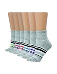 Hanes Women's 6-Pair Lightweight Breathable Ventilation Ankle Socks, Grey - 6 Pack, 8-12