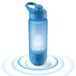 ICEWATER 3-in-1 Smart Water Bottle, Glows to Remind You to Keep Hydrated, Bluetooth Speaker & Dancing Lights, Plastic Water Bottle With Chug Lid, Great Birthday Gift (20 oz, Blue)