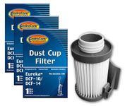 (3) Eureka Style DCF 14 , DCF 10 Lightweight Upright Vacuum Cleaner Pleated Hepa w/activated Charcoal Dust Cup Filter, O