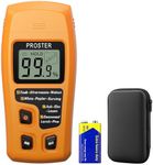 Proster Digital Wood Moisture Meter Handheld LCD Moisture Tester Damp Moisture Tester Detector with 2 Test Probe Pins for Firewood Paper Humidity Measuring